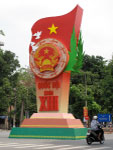 A monument promoting voting in elections for the 13th Assembly