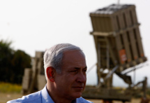 PM Netanyahu and Iron Dome launcher (Reuters/Amir Cohen)