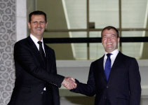  Syria's President Bashar al-Assad (L) and Russian President Dmitry Medvedev in Damascus May, 2010 (Reuters/Khaled Al  Hariri) 