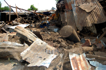 Shattered remnants are seen at the site of bomb blast in at a bar in Nigerian northeastern city of Maiduguri.(REUTERS)