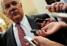 US Representative Barney Frank talks to reporters after addressing American Banker Regulatory Symposium in Washington (REUTERS/Jonathan Ernst)