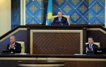 Kazakhstan's President Nursultan Nazarbayev attends a parliament session in Astana. (REUTERS/Mukhtar Kholdorbekov)
