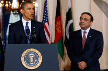 President Barack Obama and President Asif Ali Zardari. (REUTERS/Kevin  Lamarque) 