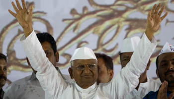 Anti-corruption activist Anna Hazare. (REUTERS/Danish Siddiqui)