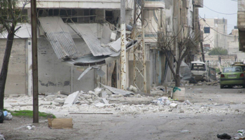 Damaged houses in the city of Homs. (REUTERS/Handout)