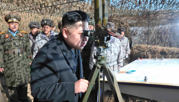 North Korean leader Kim Jong-un visits a unit of the Korean People's Army. (REUTERS/KCNA KCNA)
