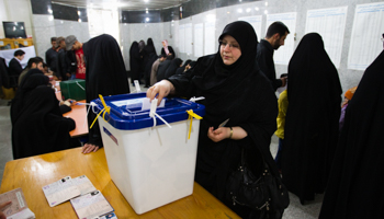 A voter in Iran's parliamentary election. (REUTERS/Raheb Homavandi)