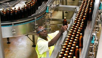 A worker at a brewery in Nairobi. (REUTERS/Thomas Mukoya)