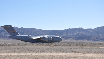 A US airforce plane at the Shamsi airfield in Baluchistan province. (REUTERS/Handout)