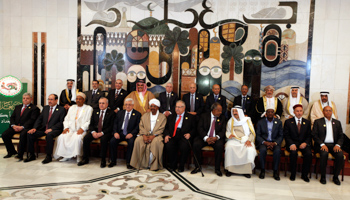 Arab leaders ahead of the opening session of the Arab League Summit in Baghdad. (REUTERS/Saad Shalash)