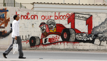 Anti-Formula One graffiti in a village in Diraz. (REUTERS/Hamad I Mohammed)