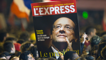 Supporters of Francois Hollande celebrate in Paris. (REUTERS/Charles Platiau)