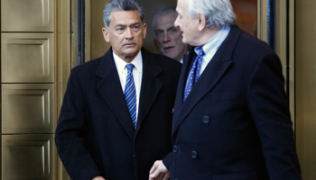 Former Goldman Sachs director Rajat Gupta exits Manhattan Federal Court in New York. (REUTERS/Brendan McDermid)