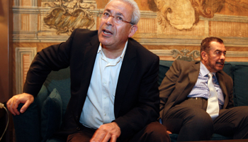 Head of the Syrian National Council Burhan Ghalioun at a meeting in Rome. (REUTERS/Alessandro Bianchi)