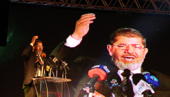 Presidential candidate Muhammad Mursi during a campaign rally. (REUTERS/Mohamed Abd El Ghany)