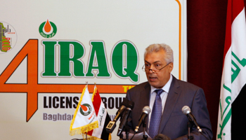 Iraq's Oil Minister Abdul Kareem Luaibi during the fourth oil exploration licensing round. (REUTERS/Thaier Al-Sudani)