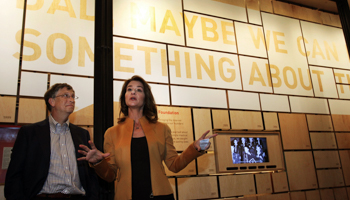 Bill and Melinda Gates visit the Bill and Melinda Gates Foundation campus in Seattle. (REUTERS/Anthony Bolante)