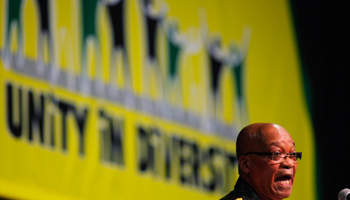 President Zuma speaks at the ANC conference. (REUTERS/Siphiwe Sibeko)