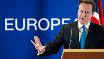 Prime Minister David Cameron at an EU summit in Brussels (REUTERS/Francois Lenoir)