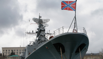 A Russian frigate at the naval base in Sevastopol (REUTERS/Gleb Garanich)