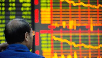 An investor looks at stock information at a brokerage house in Huaibei (REUTERS/Stringer China)