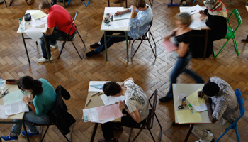Students in France sit a baccalaureate exam (REUTERS/Vincent Kessler)