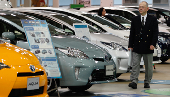 A man visits a Toyota showroom in Tokyo (REUTERS/Yuriko Nakao)