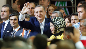 Recep Tayyip Erdogan at the AKP congress in Ankara (REUTERS/Murad Sezer)