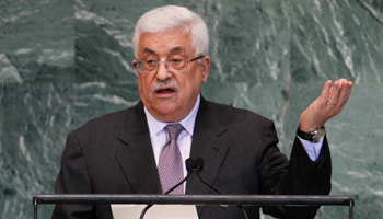 PA President Mahmoud Abbas addresses the UN General Assembly (REUTERS/Lucas Jackson)