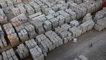 An aluminium ingots depot in Wuxi (REUTERS/Aly Song)