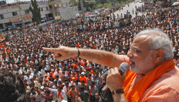 Gujarat's Chief Minister Narendra Modi at an election campaign rally (REUTERS/Amit Dave)