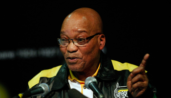 President Zuma addresses an ANC policy meeting (REUTERS/Siphiwe Sibeko)