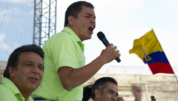 Ecuador's President Rafael Correa announces his re-election bid (REUTERS/Guillermo Granja)