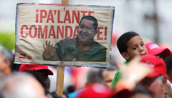 Chavez supporters gather in Caracas (REUTERS/Jorge Silva)