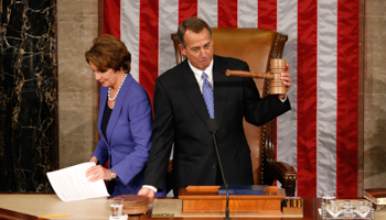 House Speaker John Boehner and Democratic leader Nancy Pelosi at the opening of the 113rd Congress (REUTERS/Kevin Lamarque)