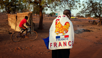 A Bamako resident shows his support for the French intervention (REUTERS/Joe Penney)