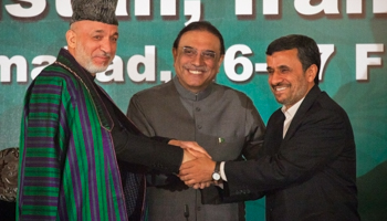 Afghanistan's President Hamid Karzai, Pakistan's Asif Ali Zardari and Iran's Mahmoud Ahmadi-Nejad (REUTERS/Mian Kursheed)