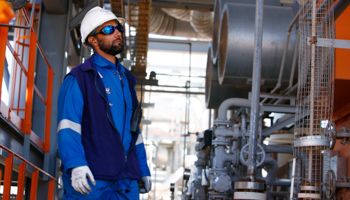 A technician inspects a gas treatment plant in Algeria (REUTERS/Zohra Bensemra)