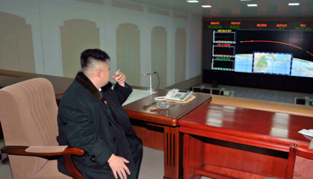 Kim Jong-Un at the General Satellite Control and Command Centre  (REUTERS/KCNA)