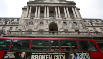 A bus passes the Bank of England (REUTERS/Neil Hall)