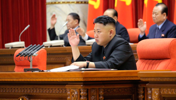 Kim Jong-Un presides over a plenary meeting of the Central Committee of the Workers' Party of Korea (REUTERS/KCNA)