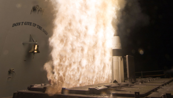 A missile interceptor is launched from USS Lake Erie during a test in the Pacific Ocean (Reuters/US Navy)