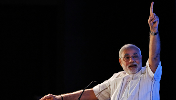 Narendra Modi speaks at an event in New Delhi (Reuters/Adnan Abidi)