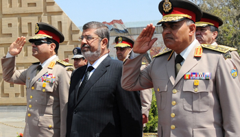 President Mohamed Mursi, Defence Minister Abdel Fattah al-Sisi and General Sedki Sobhi (Reuters/Egyptian Presidency/Handout)