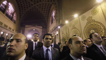 Judges hold an emergency meeting at the High Judicial Court in Cairo (Reuters/Amr Abdallah Dalsh)