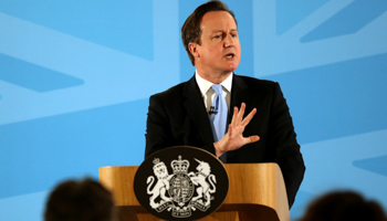 UK Prime Minister David Cameron delivers a speech on immigration (Reuters/Chris Radburn)