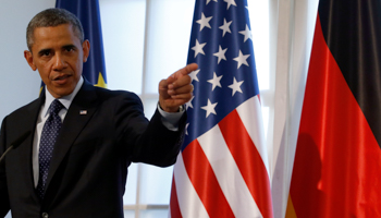 President Barack Obama makes a speech in Berlin (Reuters/Michael Sohn/Pool)