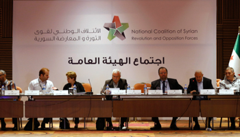 George Sabra, acting President of the Syrian National Coalition, chairs a meeting in Istanbul (Reuters/Murad Sezer)