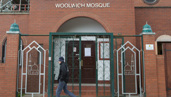 A man walks past the Greenwich Islamic Centre and Woolwich Mosque in southeast London (Reuters/Neil Hall)