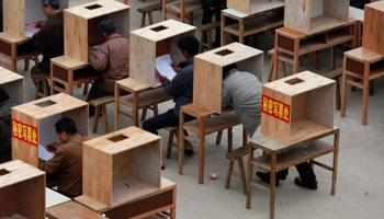 Villagers vote during an election in Wukan (Reuters/Bobby Yip)